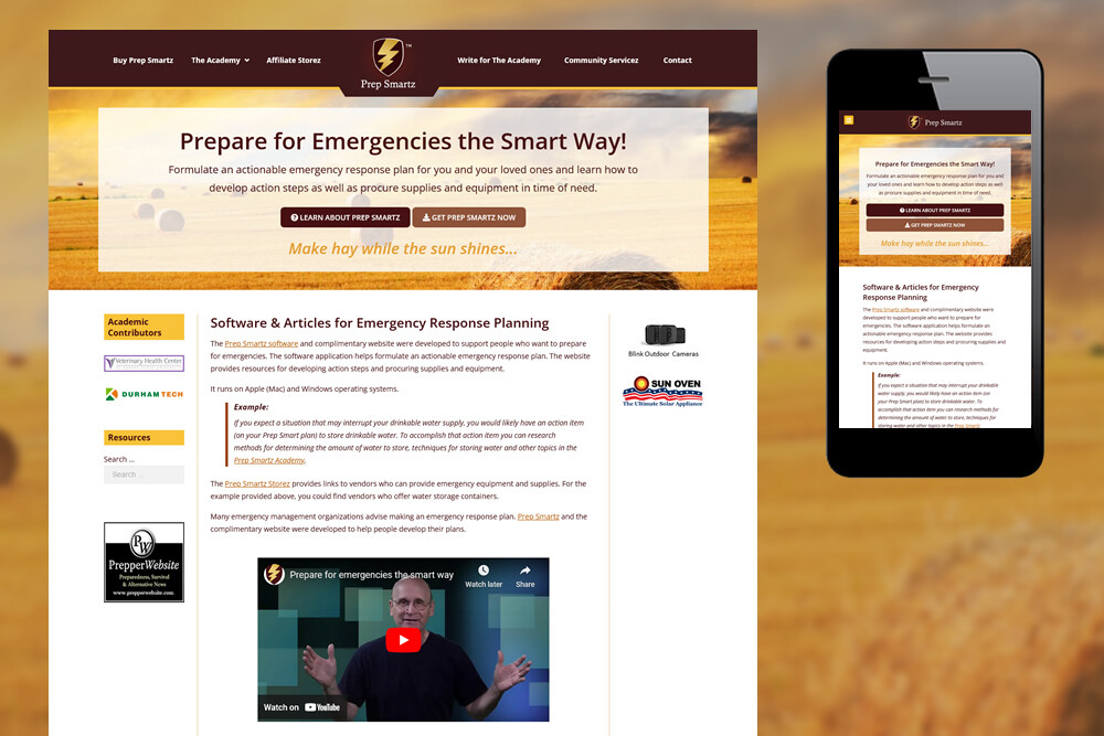 Prep Smartz website screenshot