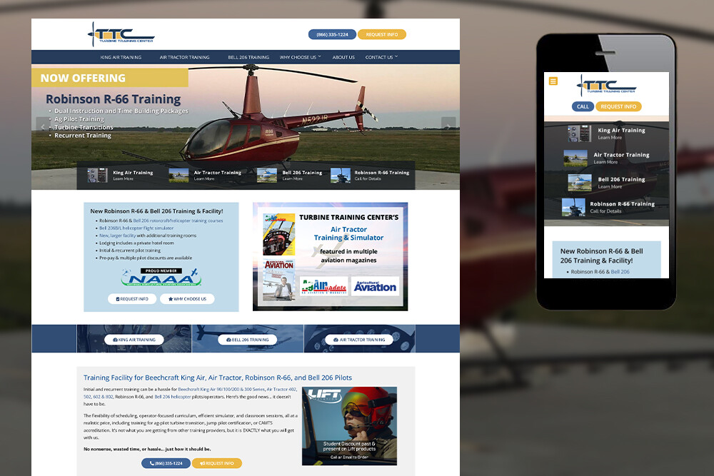 Turbine Training Center website screenshot