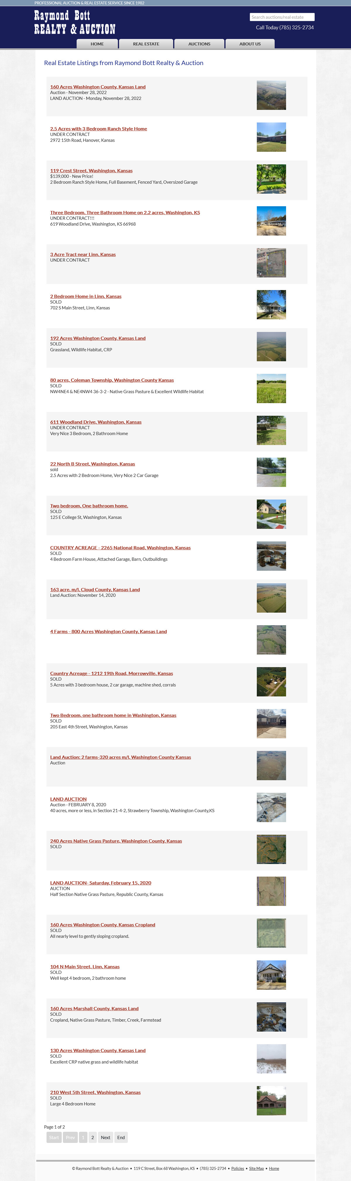 Bott Realty Auction website screenshot real estate listings