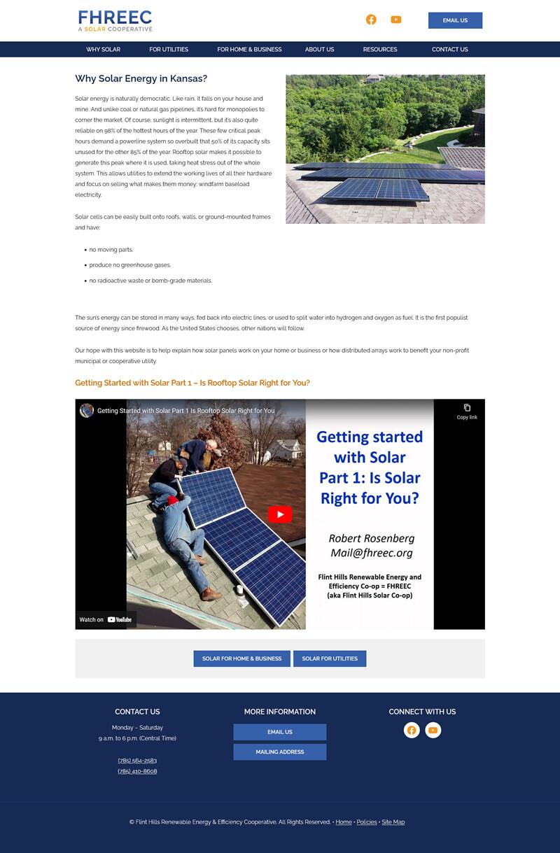 FHREEC website screenshot why solar