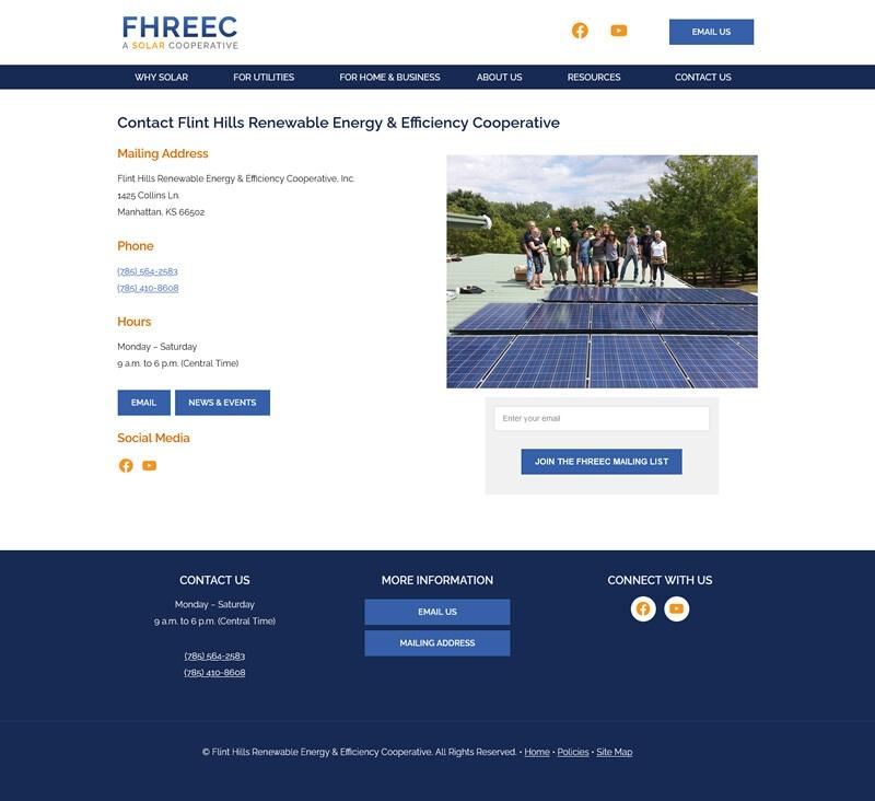 FHREEC website screenshot contact page