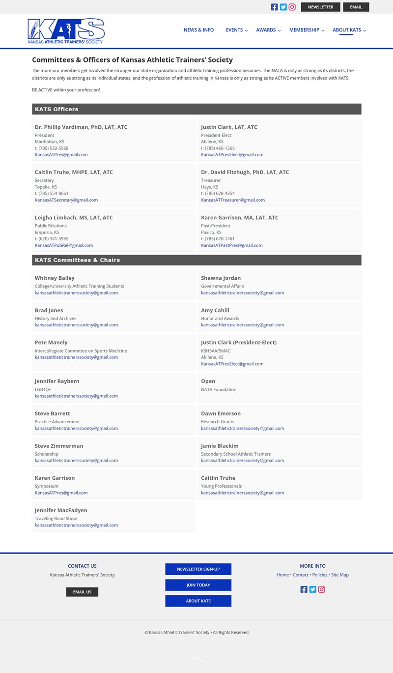 ITP Insurance website screenshot board and committees page