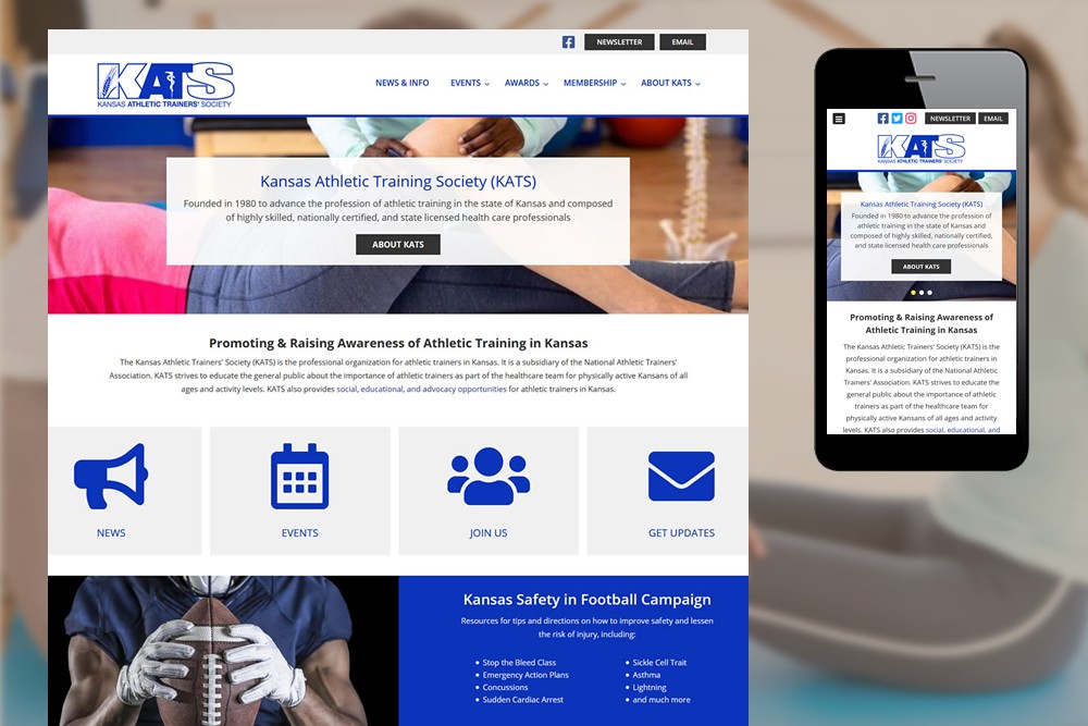 Kansas Athletic Trainers Society (KATS) website screenshot