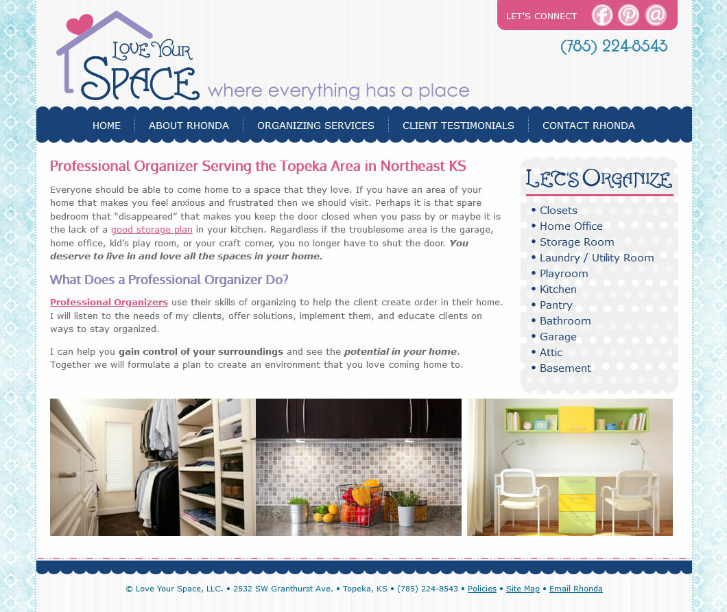 Love Your Space website screenshot