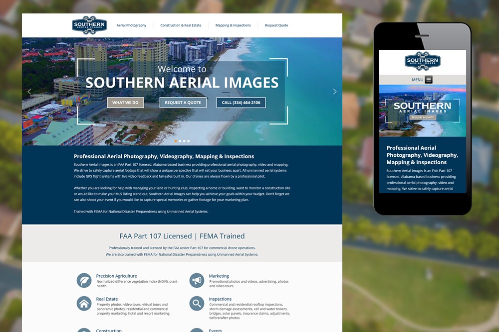 Southern Aerial Images website screenshot