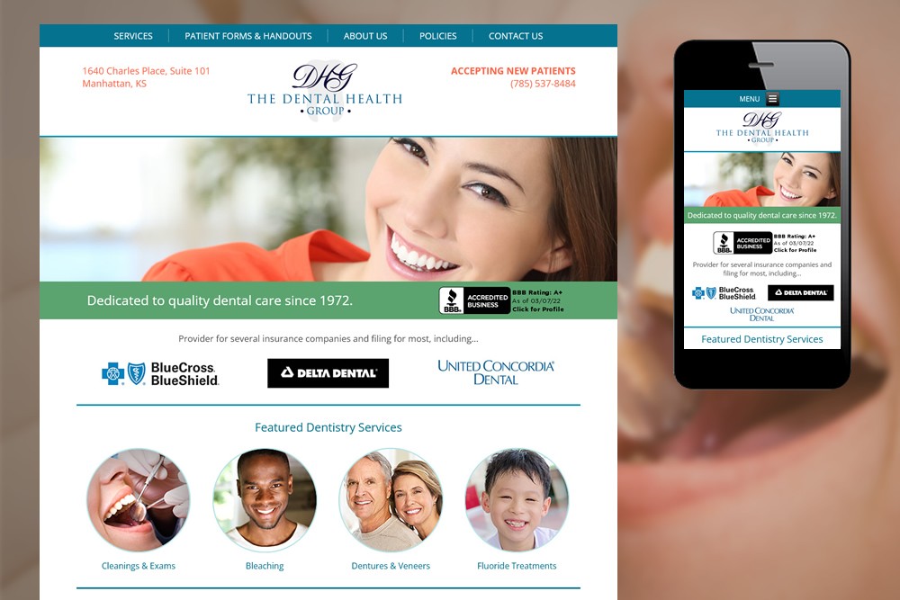 The Dental Health Group website screenshot