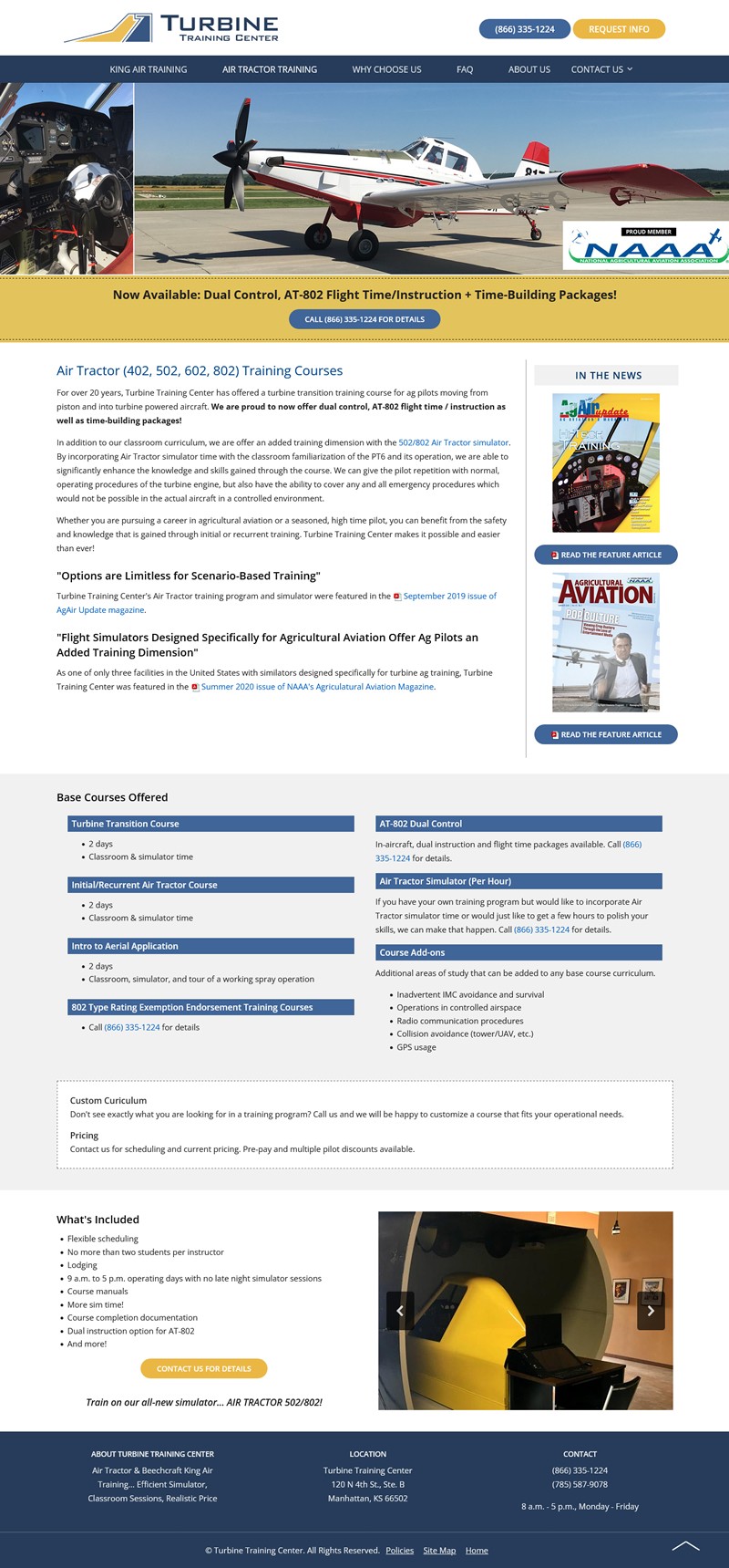 Turbine Training website screenshot Air Tractor training program