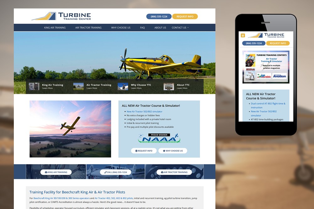 Turbine Training Center website screenshot