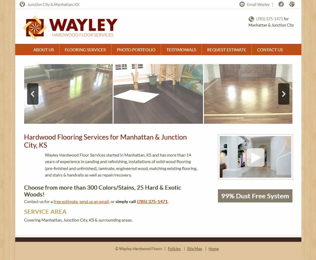 Wayley Hardwood Floor Services website screenshot