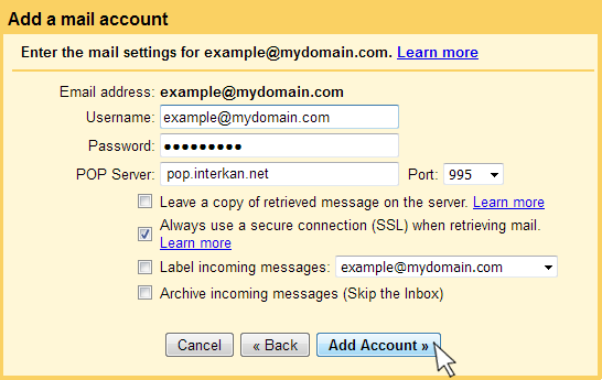 How to Set Up Gmail for Email Services Provided by InterKan.Net